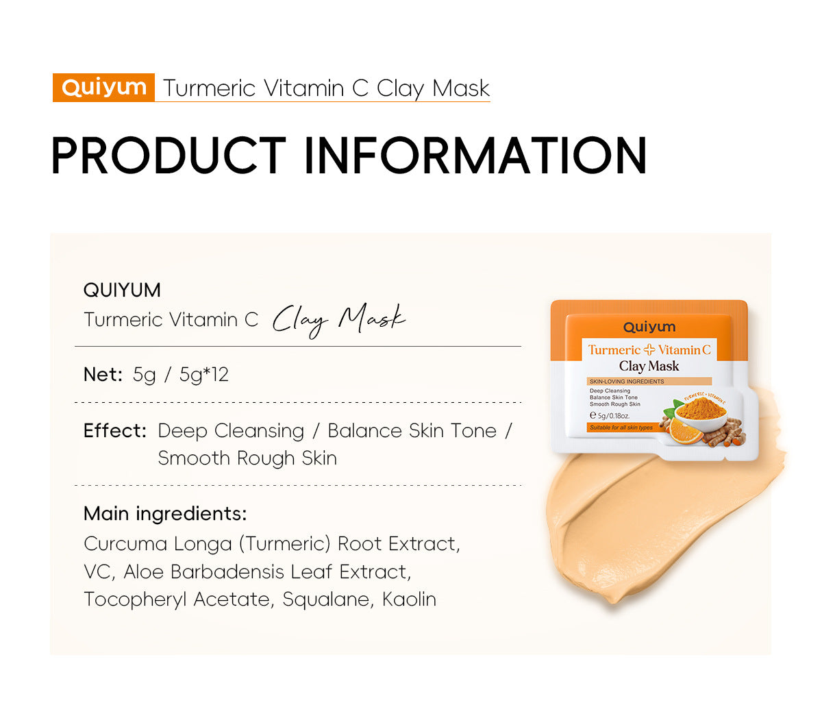 Mascarilla Facial de Vitamina C y Cúrcuma